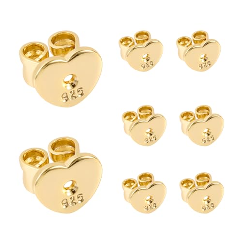 Ohrring Verschlüsse Gold, 8 Stück Silber 925 Ohrstecker Stopper Herz Ohrstopper Verschlüsse Stecker Sicher Ersatz Pfosten Herzförmig Flacher Schmetterling Ohrringverschlüsse Ohrring Verschlüsse Gold, 8 Stück Silber 925 Ohrstecker Stopper Herz Ohrstopper Verschlüsse Stecker Sicher Ersatz Pfosten Herzförmig Flacher Schmetterling Ohrringverschlüsse von ASH'S CHOICE