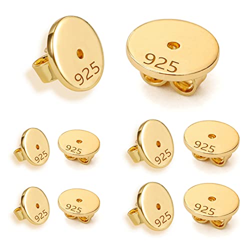 Ohrstecker Ohrring Verschlüsse Gold, 8 Stück Silber 925 Ohrstecker Ohrring Stopper Golden Ohrstopper Verschlüsse Sicher Ersatz für Pfosten, Schmetterlings Verschlüsse Ohrsteck Gold Schmuckherstellung Ohrstecker Ohrring Verschlüsse Gold, 8 Stück Silber 925 Ohrstecker Ohrring Stopper Golden Ohrstopper Verschlüsse Sicher Ersatz für Pfosten, Schmetterlings Verschlüsse Ohrsteck Gold Schmuckherstellung von ASH'S CHOICE