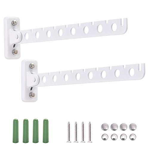 Wandhalterung Kleiderbügel Edelstahl Wäschebügel Trockner Rack Weiß Einziehbarer Kleiderständer Wandaufhänger für Kleiderschrank Wandmontage Kleiderbügel 2 Pack Wandhalterung Kleiderbügel Edelstahl Wäschebügel Trockner Rack Weiß Einziehbarer Kleiderständer Wandaufhänger für Kleiderschrank Wandmontage Kleiderbügel 2 Pack von ASHOP