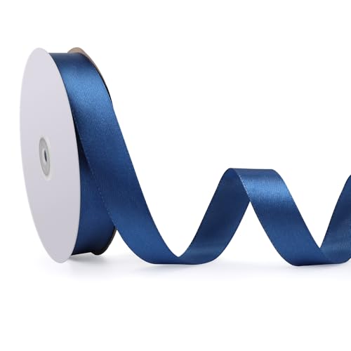 Geschenkband Dunkelblau, 25mm x 92m Schleifenband für Hochzeit, Geburtstagsgeschenk, Festival Dekoration, Satinband Breit Seidenband für DIY-Projekte, Zimmer, Bankett, Weihnachts Dekoration, Deko Band Geschenkband Dunkelblau, 25mm x 92m Schleifenband für Hochzeit, Geburtstagsgeschenk, Festival Dekoration, Satinband Breit Seidenband für DIY-Projekte, Zimmer, Bankett, Weihnachts Dekoration, Deko Band von ASHYLE