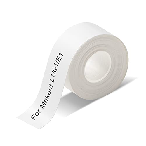 Thermoband kompatibel mit MAKEID L1 Q1 E1 Etikettendrucker, Thermo-Etikettenband für PRT/HPRT Qutie Etikettendrucker, wasserdichtes DIY-Etikettenpapier, 15 mm x 4 m (Weiß, 1 Rollen) von ASHYLE