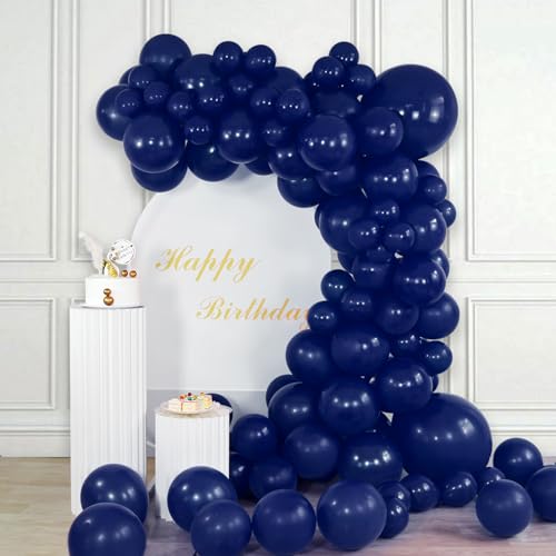 Marineblaue Luftballons, 102 Stück, Blau, Ballonbogen Girlande, Kit 5/10/12/18 Zoll, verschiedene Größen, dunkelblaue Latexballons für Geburtstag, Abschlussfeier, Babyparty, Geschlechtsoffenbarung, von ASIYUHY