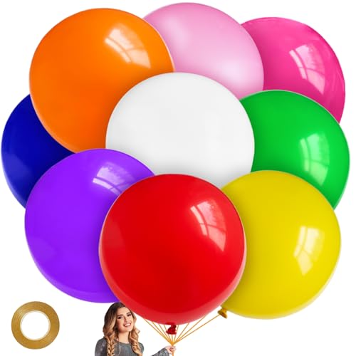 Riesiger Luftballon 91,4 cm sortierte Farbe großer Ballon Jumbo Latexballon Dekorationen für Hochzeit Geburtstag Party Babyparty Karneval (sortierte Ballon 91,4 cm) von ASIYUHY
