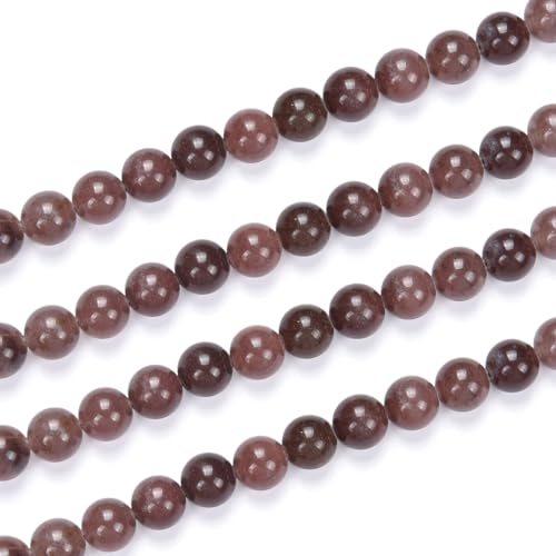 1 Strang natürlicher violetter Aventurin-Heilstein, 8 mm, runde lose Perlen, Abstandshalter (43–46 Stück) für Bastelarbeiten, Schmuckherstellung, GF7-8 von ASKFNASDKMFN