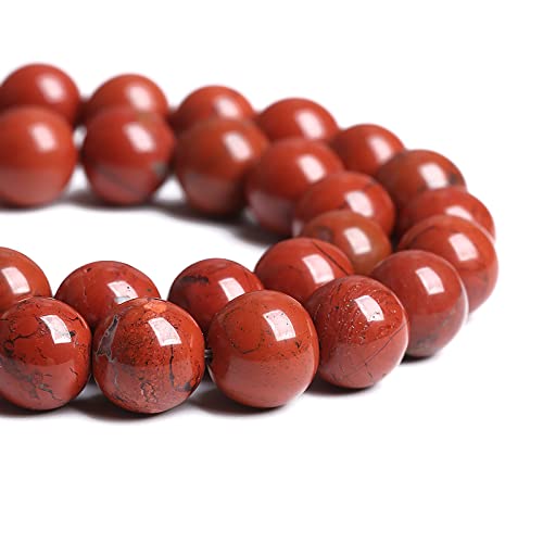 10 mm, 36 Stück Natursteine, chinesischer roter Jaspis, Abstandshalter für Schmuckherstellung, DIY-Armbänder 10 mm, 36 Stück Natursteine, chinesischer roter Jaspis, Abstandshalter für Schmuckherstellung, DIY-Armbänder von ASKFNASDKMFN