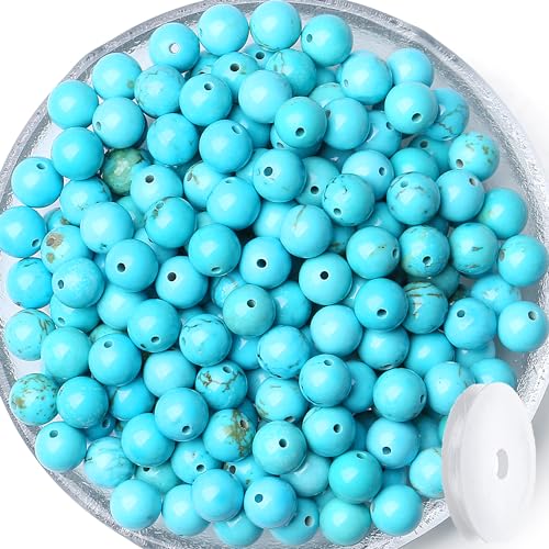 100 Stück grüne türkisfarbene Perlen, 8 mm, Steinperlen, rund, lose Edelsteinperlen für Armband, Perlen, Kristall, Schmuckherstellung, DIY, Halsketten, Ohrringe, 0,8 cm 100 Stück grüne türkisfarbene Perlen, 8 mm, Steinperlen, rund, lose Edelsteinperlen für Armband, Perlen, Kristall, Schmuckherstellung, DIY, Halsketten, Ohrringe, 0,8 cm von ASKFNASDKMFN