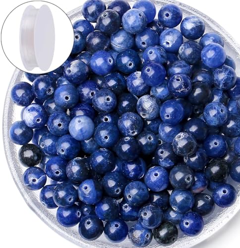 100 blaue Sodalith-Perlen, 8 mm, Natursteinperlen, rund, lose Edelsteinperlen für Armbänder, Perlen, Kristall, Schmuckherstellung, DIY, Halsketten, Ohrringe, 0,8 cm 100 blaue Sodalith-Perlen, 8 mm, Natursteinperlen, rund, lose Edelsteinperlen für Armbänder, Perlen, Kristall, Schmuckherstellung, DIY, Halsketten, Ohrringe, 0,8 cm von ASKFNASDKMFN