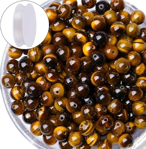 100 gelbe Tigeraugen-Perlen, 8 mm, Natursteinperlen, rund, lose Edelsteinperlen für Armbänder, Perlen, Kristall, Schmuckherstellung, DIY, Halsketten, Ohrringe, 0,8 cm 100 gelbe Tigeraugen-Perlen, 8 mm, Natursteinperlen, rund, lose Edelsteinperlen für Armbänder, Perlen, Kristall, Schmuckherstellung, DIY, Halsketten, Ohrringe, 0,8 cm von ASKFNASDKMFN