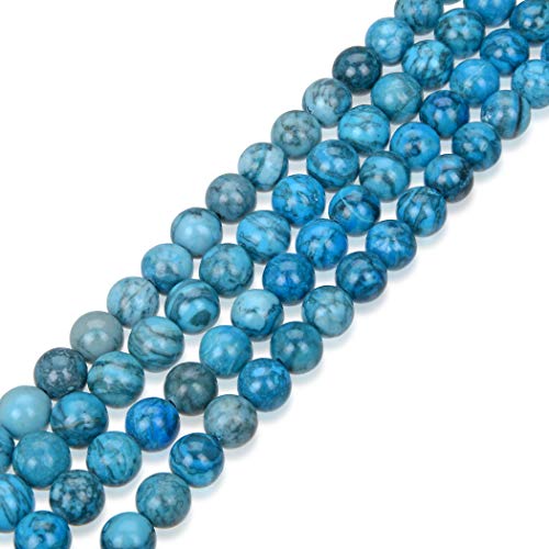 2 Stränge natürlicher blauer Spitzen-Jaspis, Heilstein, 10 mm, runde lose Perlen, Abstandshalter (68–72 Stück) für Bastelarbeiten, Schmuckherstellung, GF31-10 von ASKFNASDKMFN