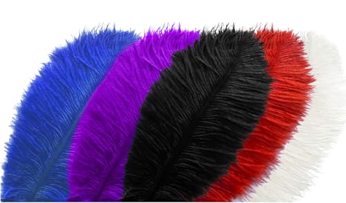 20 Stück blaue Straußenfedern 20–25 cm (8–10 Zoll) Bulk für DIY-Kleidung, Federstifte, Traumfänger, Gatsby-Dekorationen von ASKFNASDKMFN