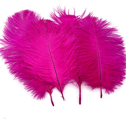 20 Stück natürliche Straußenfedern, 25–30 cm, für Hochzeit, Tafelaufsätze, Heimdekoration, Fuchsia 20 Stück natürliche Straußenfedern, 25–30 cm, für Hochzeit, Tafelaufsätze, Heimdekoration, Fuchsia von ASKFNASDKMFN