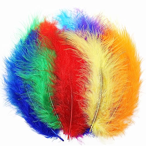200 Stück flauschige Truthahn-Marabu-Federn, 10,2–15,2 cm, zum Basteln, Traumfänger, Dekoration, natürliche, flauschige Truthahn-Marabu-Federn, gemischte Farben 200 Stück flauschige Truthahn-Marabu-Federn, 10,2–15,2 cm, zum Basteln, Traumfänger, Dekoration, natürliche, flauschige Truthahn-Marabu-Federn, gemischte Farben von ASKFNASDKMFN