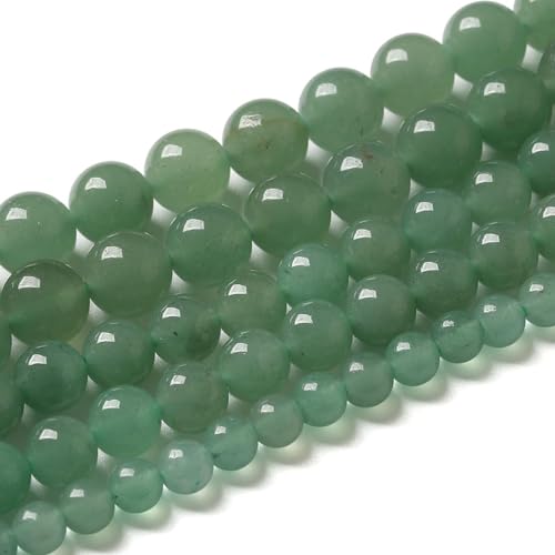 4 mm große, natürliche grüne Aventurin-Perlen, runde Edelsteine, lose Perlen für Schmuckherstellung, 38,1 cm (85–90 Stück/Strang) von ASKFNASDKMFN