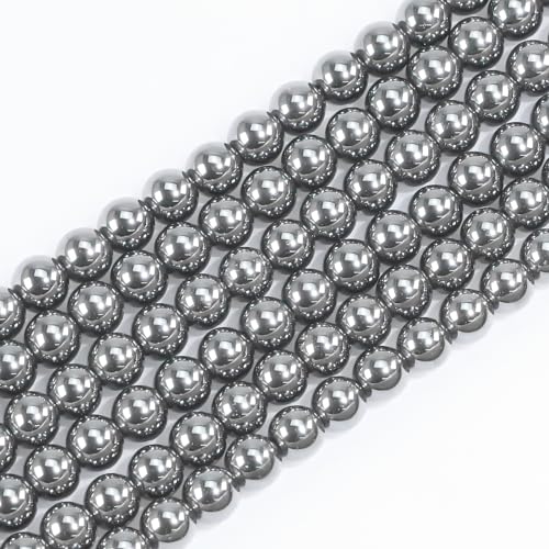 4 mm natürliche Edelsteine, runde schwarze Häma-Perlen für Schmuckherstellung, kleine Steinperlen für Armbänder, Herren, Chakra-Halskettenherstellungszubehör (38,1 cm/Strang) von ASKFNASDKMFN