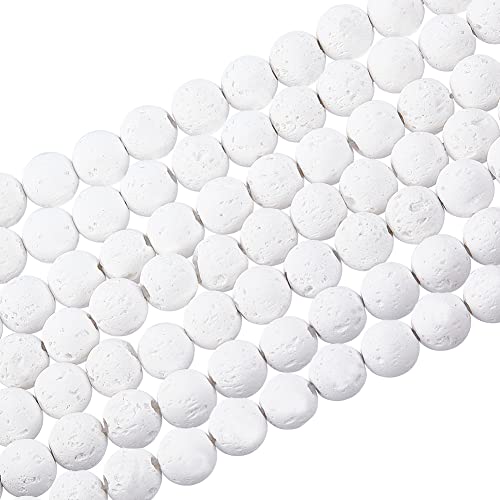 470 Stück 7,6 ~ 8 mm weiße Lava-Perlen gefärbte Vulkansteinperlen für Schmuckherstellung 470 Stück 7,6 ~ 8 mm weiße Lava-Perlen gefärbte Vulkansteinperlen für Schmuckherstellung von ASKFNASDKMFN