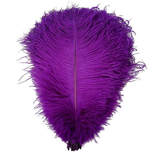 50 Stück 12''~14''(30~35cm) natürliche Straußenfedern für Heimwerker, Zuhause, Hochzeit, Party, Büro, Dekoration (lila) von ASKFNASDKMFN