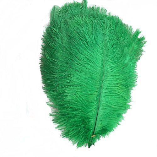 50 Stück 12''~14''(30~35cm) natürliche Straußenfedern für Heimwerker, Zuhause, Hochzeit, Party, Bürodekoration (Dunkelgrün) von ASKFNASDKMFN