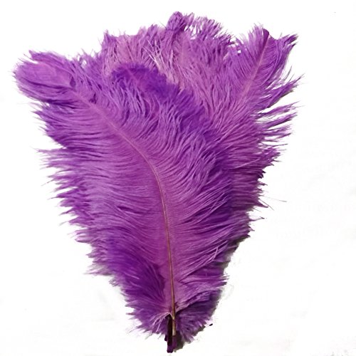 50 Stück 30–35 cm (12–14 Zoll) natürliche Straußenfedern für Heimwerker, Hochzeit, Party, Bürodekoration (Lavendel) von ASKFNASDKMFN