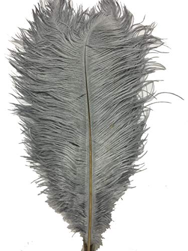 50 Stück Tafelaufsätze aus natürlichen Straußenfedern, 15–20 cm (6–8 Zoll), für die Dekoration von Hochzeiten und Partys zu Hause (grau) von ASKFNASDKMFN