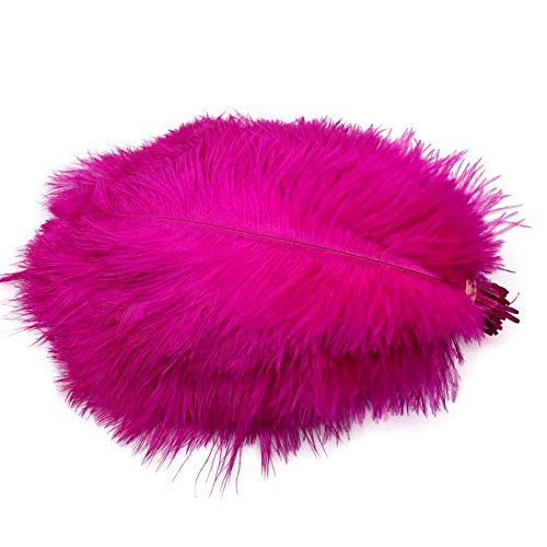 50 Stück natürliche Straußenfedern, 20–25 cm, für Zuhause, Hochzeit, Dekoration (Fuchsia) von ASKFNASDKMFN