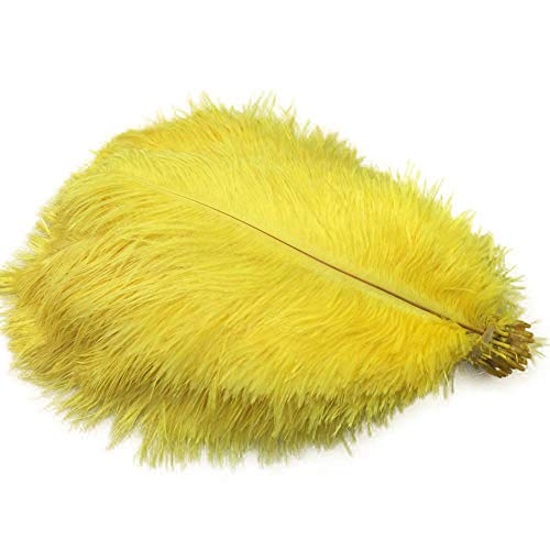 50 Stück natürliche Straußenfedern, 20–25 cm, für Zuhause, Hochzeit, Dekoration (gelb) von ASKFNASDKMFN