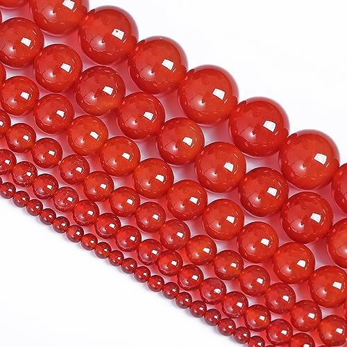 6 mm, 60 Stück Naturstein-Perlen aus rotem Achat, lose Perlen für Schmuckherstellung, DIY-Armbänder, Halbedelstein, 1 Strang 6 mm, 60 Stück Naturstein-Perlen aus rotem Achat, lose Perlen für Schmuckherstellung, DIY-Armbänder, Halbedelstein, 1 Strang von ASKFNASDKMFN