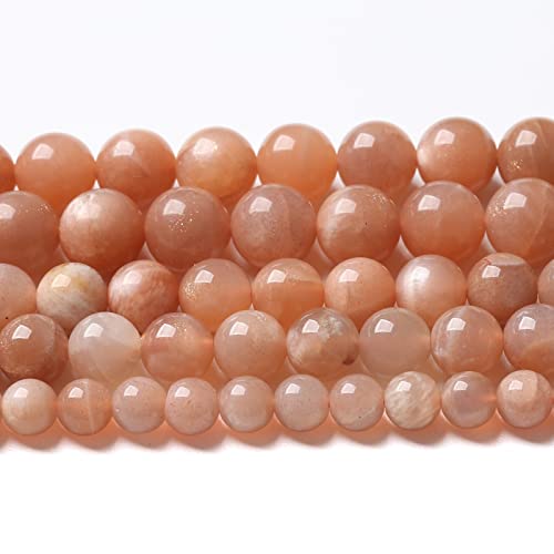 6 mm, 60 Stück Naturstein-Sunststein-Edelsteine, lose Perlen für Schmuckherstellung, DIY-Armband, Kristallperlen von ASKFNASDKMFN