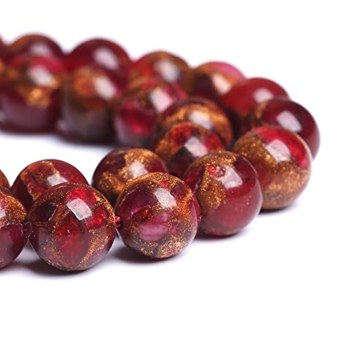 6 mm, 61 Stück, rote Bastelperlen, lose runde Perlen für Schmuckherstellung, DIY-Armbänder 6 mm, 61 Stück, rote Bastelperlen, lose runde Perlen für Schmuckherstellung, DIY-Armbänder von ASKFNASDKMFN