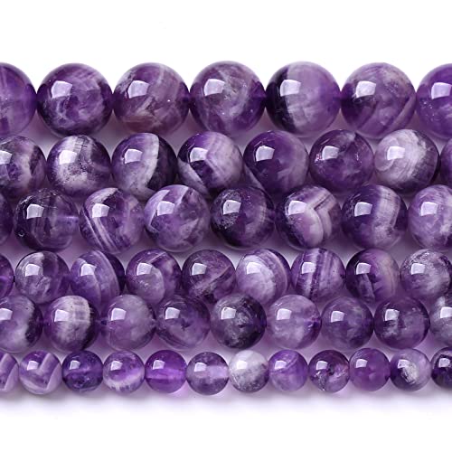 6 mm, 61 Stück lila Amethyst-Traumspitzen-Perlen, natürlicher Quarz-Kristallstein, lose Perlen für Schmuckherstellung, DIY-Armband, Güteklasse A+, 38,1 cm Strang 6 mm, 61 Stück lila Amethyst-Traumspitzen-Perlen, natürlicher Quarz-Kristallstein, lose Perlen für Schmuckherstellung, DIY-Armband, Güteklasse A+, 38,1 cm Strang von ASKFNASDKMFN