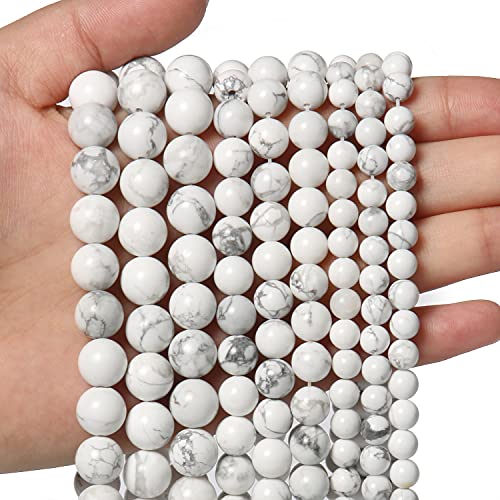 60 Stück 6 mm Natursteinperlen weiße Howlith Perlen Kristall Edelstein für Schmuckherstellung, DIY Armband Halskette 60 Stück 6 mm Natursteinperlen weiße Howlith Perlen Kristall Edelstein für Schmuckherstellung, DIY Armband Halskette von ASKFNASDKMFN