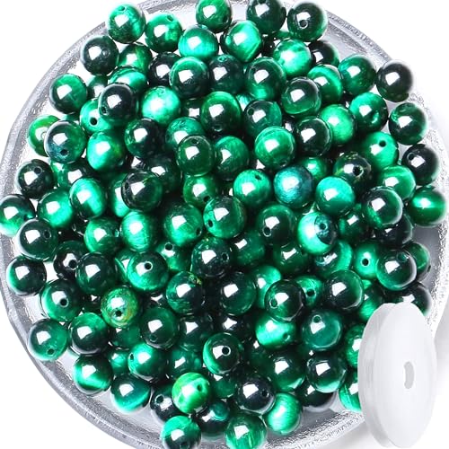 60 grüne Tigeraugen-Perlen, 8 mm, runde lose Edelsteinperlen für Armbänder, Perlen, Kristall, Schmuckherstellung, DIY, Halsketten, Ohrringe, 0,8 cm 60 grüne Tigeraugen-Perlen, 8 mm, runde lose Edelsteinperlen für Armbänder, Perlen, Kristall, Schmuckherstellung, DIY, Halsketten, Ohrringe, 0,8 cm von ASKFNASDKMFN