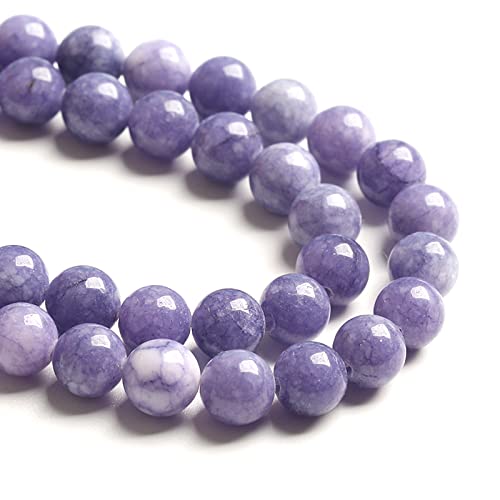 8 mm, 46 Stück Lavendel-violette Chalcedon-Steine, lose Perlen für Schmuckherstellung, DIY, Armband, Halskette 8 mm, 46 Stück Lavendel-violette Chalcedon-Steine, lose Perlen für Schmuckherstellung, DIY, Armband, Halskette von ASKFNASDKMFN