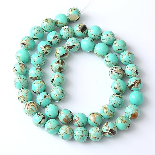 Abstandshalter für Schmuckherstellung, 6 mm, 60 Stück, Pfauenblau, Muschel, Türkis, Abstandshalter für Schmuckherstellung, Armband, Halskette Abstandshalter für Schmuckherstellung, 6 mm, 60 Stück, Pfauenblau, Muschel, Türkis, Abstandshalter für Schmuckherstellung, Armband, Halskette von ASKFNASDKMFN