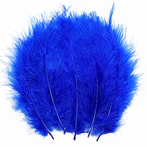 Flauschige Truthahn-Marabu-Federn, 10,2–15,2 cm, zum Basteln, Traumfänger, Dekoration, natürliche, flauschige Truthahn-Marabu-Federn, Blau, 100 Stück Flauschige Truthahn-Marabu-Federn, 10,2–15,2 cm, zum Basteln, Traumfänger, Dekoration, natürliche, flauschige Truthahn-Marabu-Federn, Blau, 100 Stück von ASKFNASDKMFN