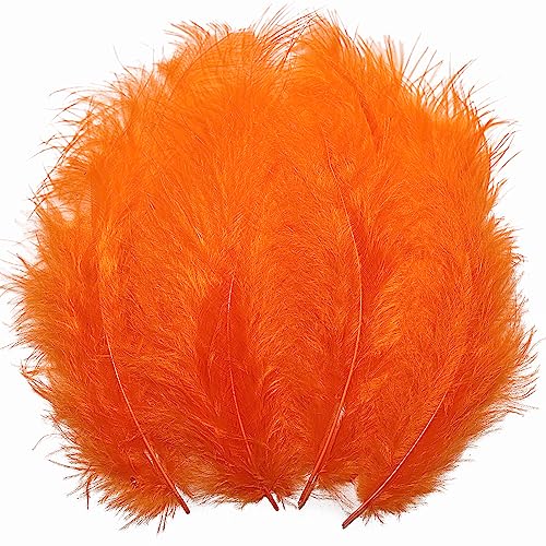 Flauschige Truthahn-Marabu-Federn, 10,2–15,2 cm, zum Basteln, Traumfänger, Dekoration, natürliche, flauschige Truthahn-Marabu-Federn, Orange, 200 Stück Flauschige Truthahn-Marabu-Federn, 10,2–15,2 cm, zum Basteln, Traumfänger, Dekoration, natürliche, flauschige Truthahn-Marabu-Federn, Orange, 200 Stück von ASKFNASDKMFN