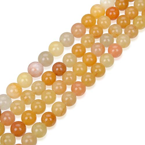 GF21-4 natürlicher mehrfarbiger gelber Jade-Heilstein, 4 mm, kleine runde Perlen, Abstandshalter (88–93 Stück) für Bastelarbeiten, Schmuckherstellung, 1 Strang von ASKFNASDKMFN