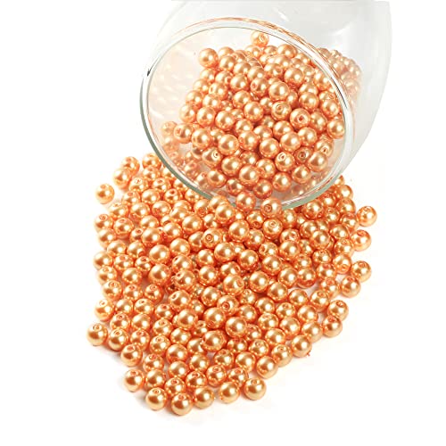 Glasperlen, lose Abstandshalter, rund, tschechisch, Satin-Glanz, handgefertigt, für Halsketten, Armbänder, Schmuckherstellung, Orange, 200 Stück Glasperlen, lose Abstandshalter, rund, tschechisch, Satin-Glanz, handgefertigt, für Halsketten, Armbänder, Schmuckherstellung, Orange, 200 Stück von ASKFNASDKMFN