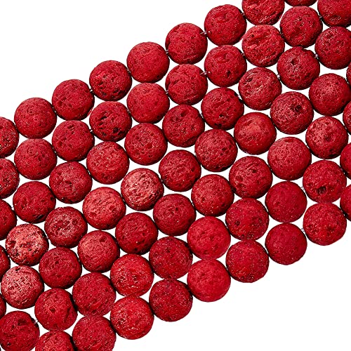 Natürliche Lavastein-Perlen, 8 mm, roter Lavastein, Öldiffusor und Chakra-Perlen für Schmuckherstellung, 470 Stück Natürliche Lavastein-Perlen, 8 mm, roter Lavastein, Öldiffusor und Chakra-Perlen für Schmuckherstellung, 470 Stück von ASKFNASDKMFN