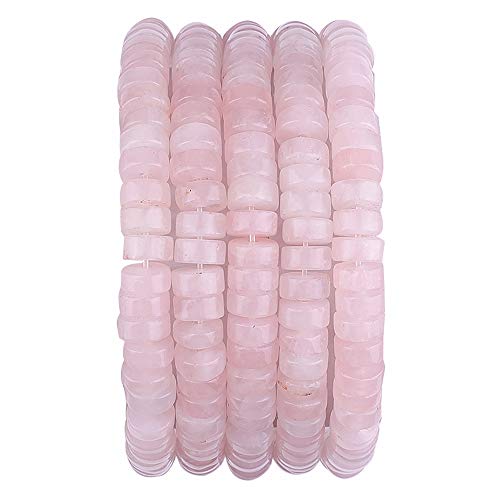 Natürliche Rosenquarz-Kristall-Abstandshalter-Perlen, lose Halbedelsteine für Perlenarbeiten, Schmuckherstellung, 6 mm x 3 mm, 38 cm Natürliche Rosenquarz-Kristall-Abstandshalter-Perlen, lose Halbedelsteine für Perlenarbeiten, Schmuckherstellung, 6 mm x 3 mm, 38 cm von ASKFNASDKMFN