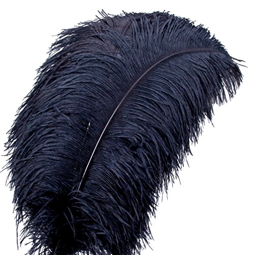 Natürliche Straußenfedern für Hochzeiten, Heimdekoration, Blumenarrangement, DIY-Weihnachtsdekorationen (10 Stück, schwarz), 53–60 cm von ASKFNASDKMFN