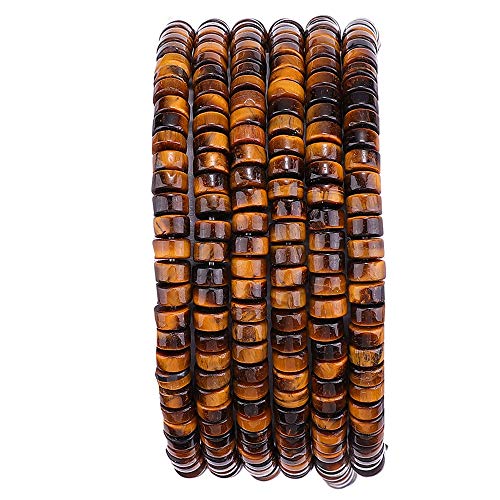 Natürliche gelbe Tigeraugen-Abstandshalter-Perlenkappen, lose Halbedelsteine für Perlenarbeiten, Schmuckherstellung, 4 mm x 2 mm, 38 cm Natürliche gelbe Tigeraugen-Abstandshalter-Perlenkappen, lose Halbedelsteine für Perlenarbeiten, Schmuckherstellung, 4 mm x 2 mm, 38 cm von ASKFNASDKMFN
