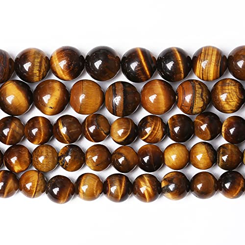 Natürliche gelbe Tigeraugensteinperlen, Halbedelstein, runde lose Perlen für Schmuckherstellung, 38,1 cm, DIY-Armband, Halskette, Ohrringe, 4 mm, 90 Stück (gelber Tigerauge, 4 mm) von ASKFNASDKMFN
