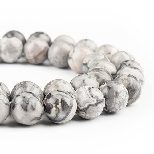 Natursteinperlen – Karten-Jaspis zur Schmuckherstellung, runde Perlen, 10 mm, 35–37 Stück Natursteinperlen – Karten-Jaspis zur Schmuckherstellung, runde Perlen, 10 mm, 35–37 Stück von ASKFNASDKMFN