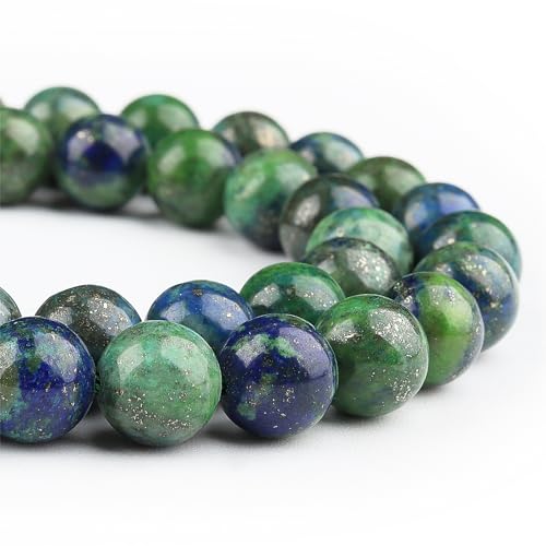Phoenix Lapislazuli & grüner Jaspis runde Perlen (35–37 Stück) für Schmuckherstellung, 10 mm von ASKFNASDKMFN