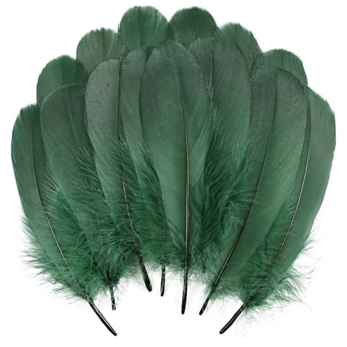 Schwärzlich-grüne Gänsefedern, natürlich, 15-20 cm, für Bastelarbeiten, Cosplay, Hochzeit, Party, Halloween, Dekoration, Gänsefedern, 120 Stück Schwärzlich-grüne Gänsefedern, natürlich, 15-20 cm, für Bastelarbeiten, Cosplay, Hochzeit, Party, Halloween, Dekoration, Gänsefedern, 120 Stück von ASKFNASDKMFN