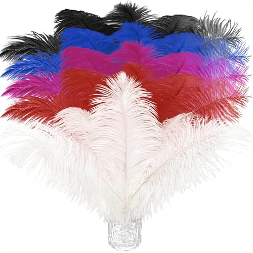 Straußenfedern, 25–30 cm, für Partydekoration und selbstgemachte Kleidung, Gatsby-Dekorationen, 20 Stück Straußenfedern, 25–30 cm, für Partydekoration und selbstgemachte Kleidung, Gatsby-Dekorationen, 20 Stück von ASKFNASDKMFN