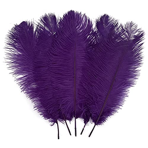 Straußenfedern, 30–35 cm, für Party, Hochzeit, Tafelaufsatz, Festival, Vasen, Dekoration, Violett, 10 Stück Straußenfedern, 30–35 cm, für Party, Hochzeit, Tafelaufsatz, Festival, Vasen, Dekoration, Violett, 10 Stück von ASKFNASDKMFN
