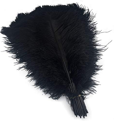 Straußenfedern, 40-45 cm, Schwarz, 10 Stück Straußenfedern, 40-45 cm, Schwarz, 10 Stück von ASKFNASDKMFN