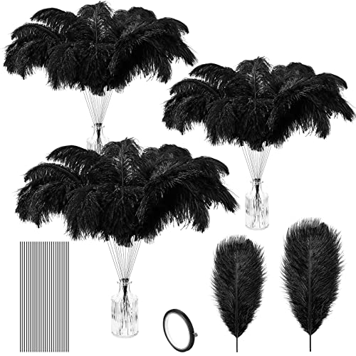 Straußenfedern, Großpackung, 30,5 - 35,6 cm, 25,4 - 30,5 cm, 100 natürliche Federn für Vasen mit 100 Stäbchen und Klebeband, Bastelset für DIY-Hochzeit, Blumenarrangement, Party, Tafelaufsatz Straußenfedern, Großpackung, 30,5 - 35,6 cm, 25,4 - 30,5 cm, 100 natürliche Federn für Vasen mit 100 Stäbchen und Klebeband, Bastelset für DIY-Hochzeit, Blumenarrangement, Party, Tafelaufsatz von ASKFNASDKMFN