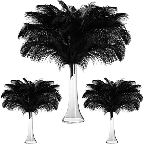 Straußenfedern, groß, natürlich, 35 - 40 cm, 30 - 35 cm, 25 - 30 cm, Straußenfedern für Tafelaufsätze, Hochzeit, Schwarz, 90 Stück Straußenfedern, groß, natürlich, 35 - 40 cm, 30 - 35 cm, 25 - 30 cm, Straußenfedern für Tafelaufsätze, Hochzeit, Schwarz, 90 Stück von ASKFNASDKMFN
